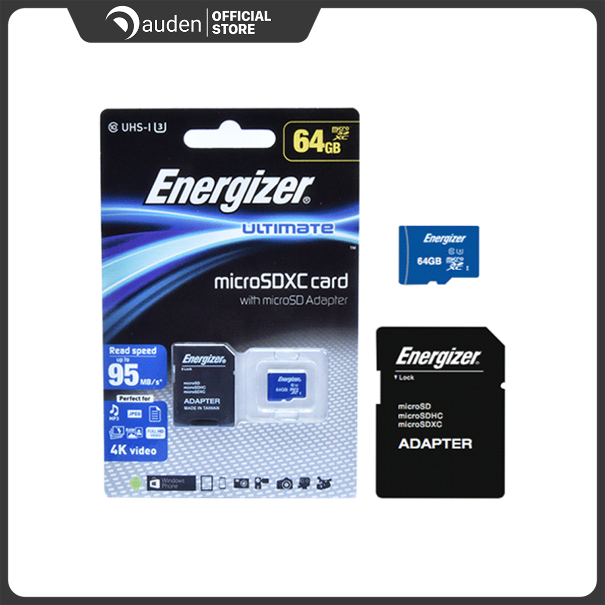 Thẻ nhớ energizer​​ ultimate micro sdxc 64gb class10 uhs-i - 95​​mb/s fmdaau064a
