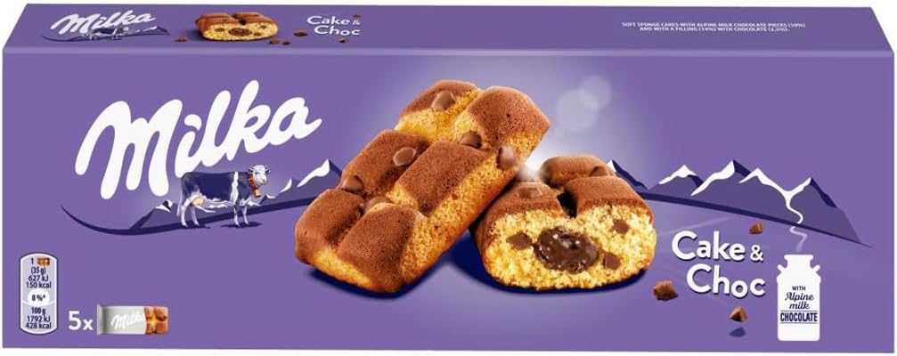 [Hàng Anh] BÁNH BÔNG LAN NHÂN SOCOLA SỮA & CHIP Milka Biscuit Cake - MILK CHOCOLATE & CHIP, 175g