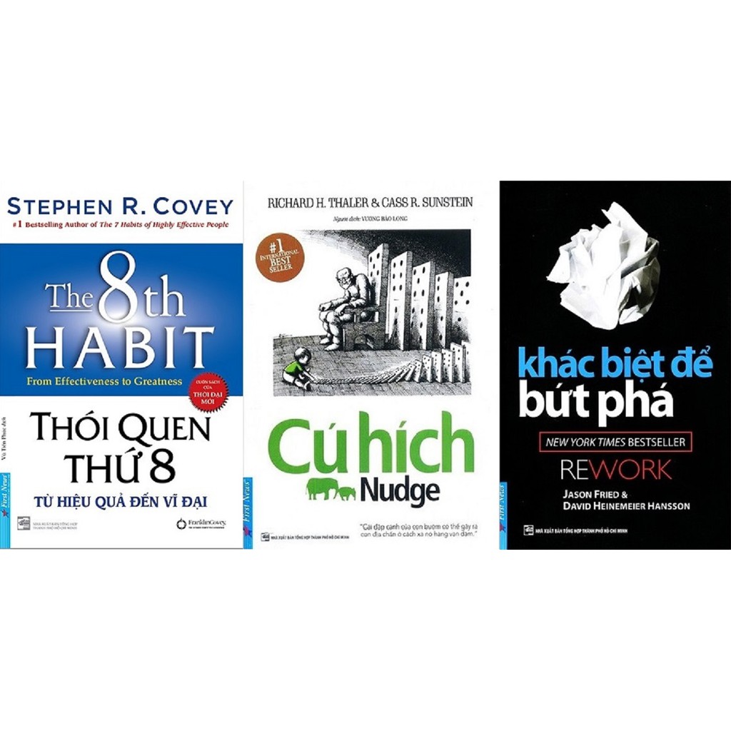 nguyetlinhbook Sách Xịn - Combo Thói Quen Thứ 8 + Cú Hích + Khác Biệt Để Bứt Phá - Nhiều Tác Giả.