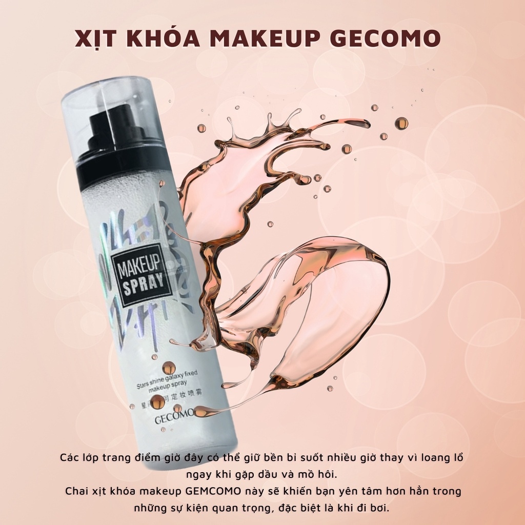 Xịt khoáng khóa lớp make up Gecomo Makeup Spray ánh nhũ 100ml nội địa trung