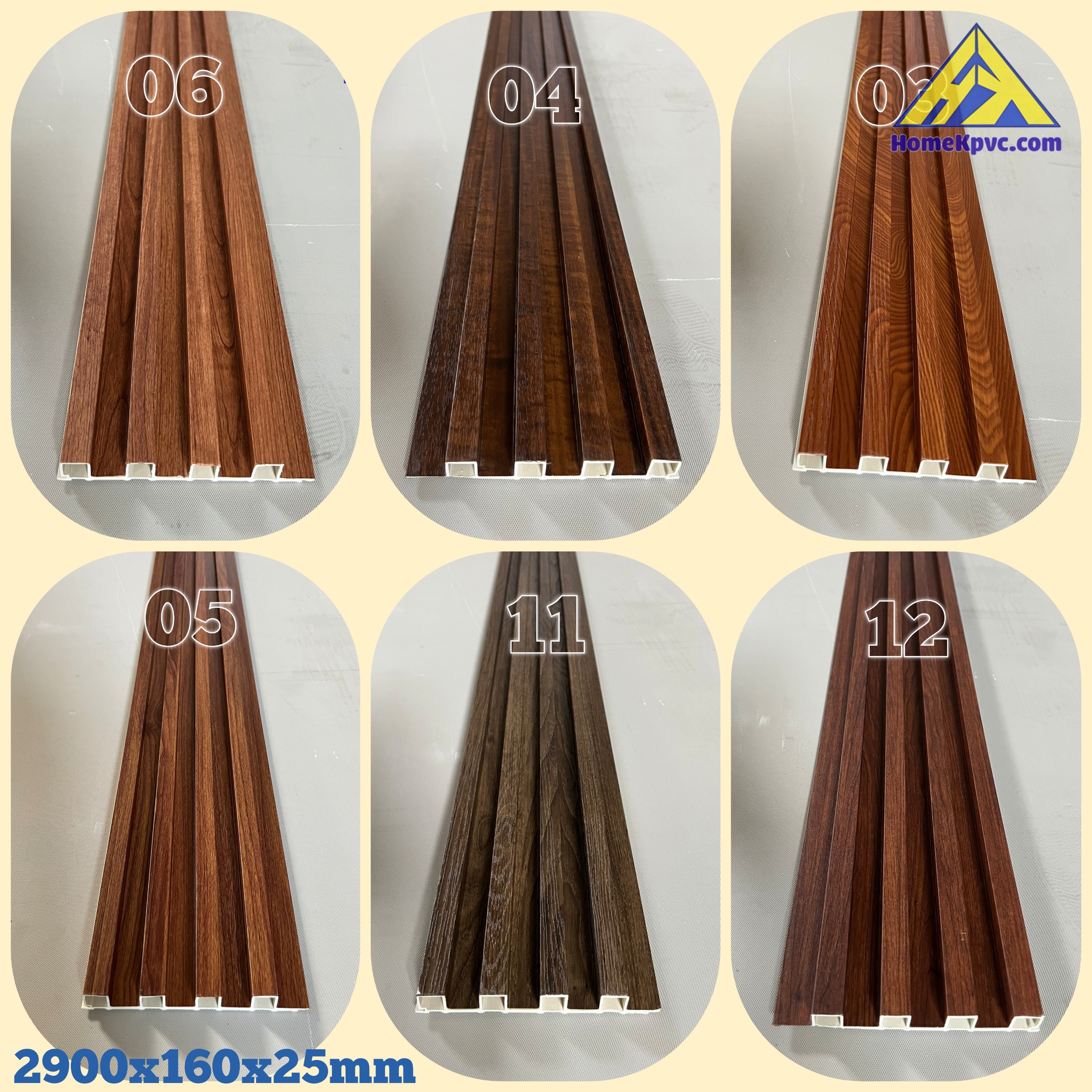 Tấm ốp tường lam sóng 4 sóng cao vân gỗ