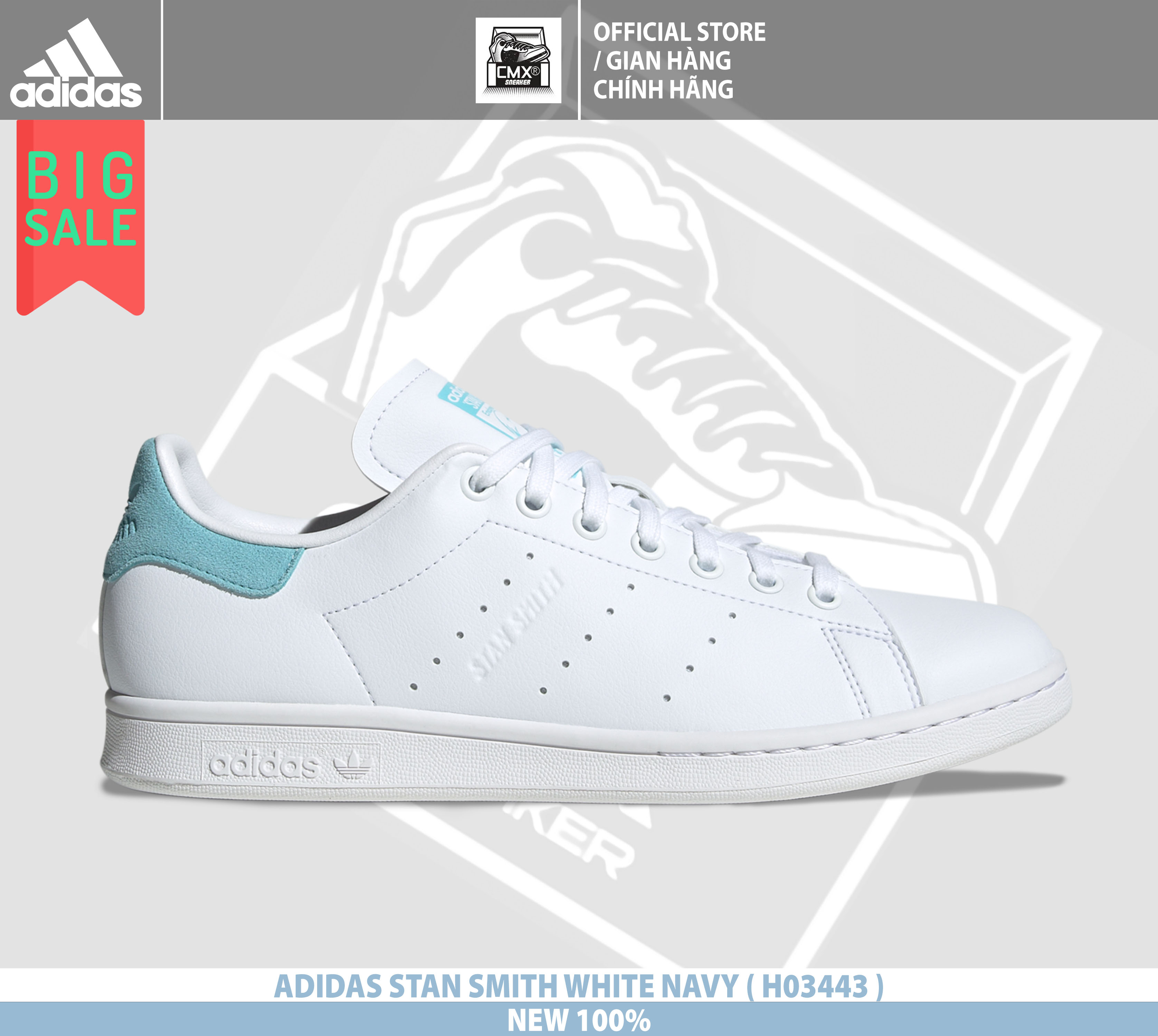 HÀNG CHÍNH HÃNG CÓ SẴN  Giày Adidas STAN SMITH WHITE NAVY  H03443  -