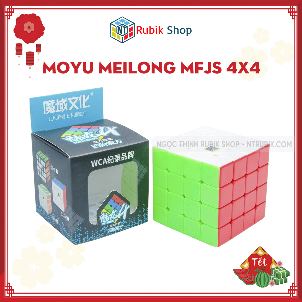 Rubik 4x4 Stickerless MoYu MeiLong MFJS Rubik 4 Tầng