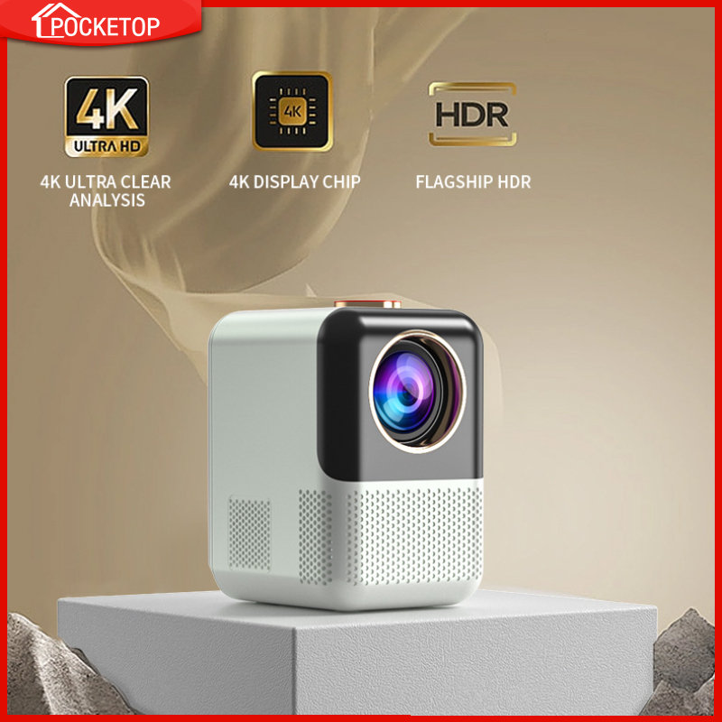 POCKETOP Máy chiếu cầm tay mini 1080P HD tại nhà điện thoại di động máy chiếu không dây wifi