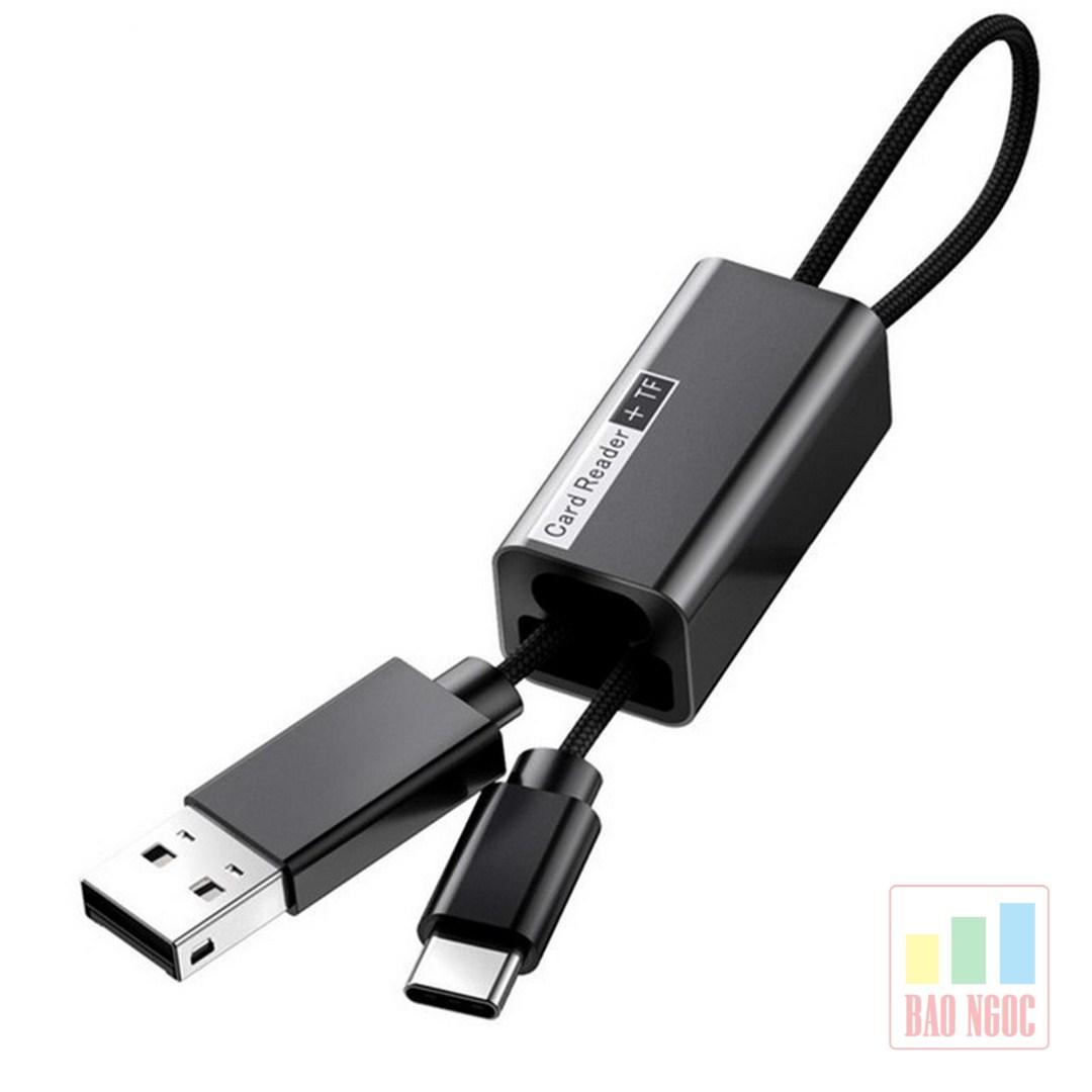 Dây sạc nhanh Type C tích hợp đầu đọc thẻ nhớ Baseus Pendant Card Reader ACDKQ