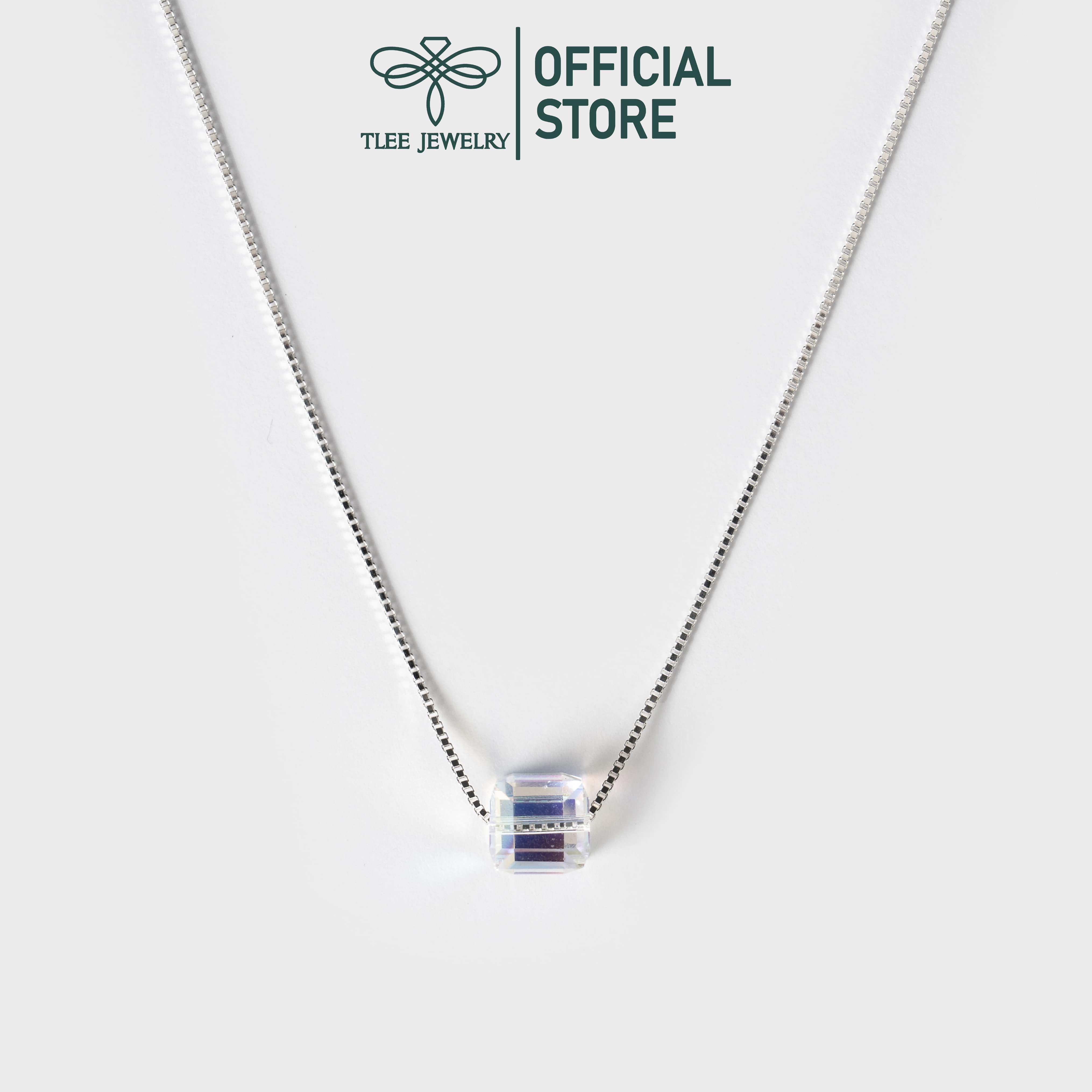 Dây chuyền bạc nữ TLEE hộp pha lê lấp lánh TleeJewelry D0130