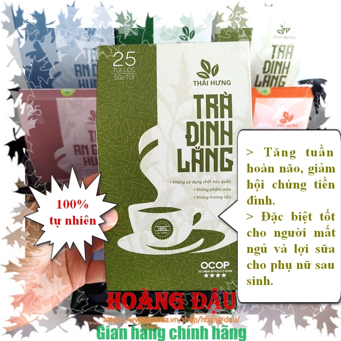 Trà Đinh Lăng Thái Hưng - Trà thảo dược túi lọc (25 túi x 5g)