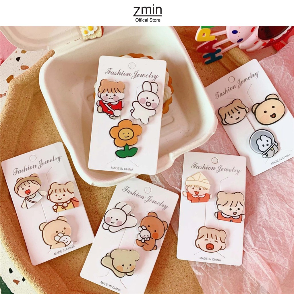 Set 3 huy hiệu cài balo, pin cài áo túi xách