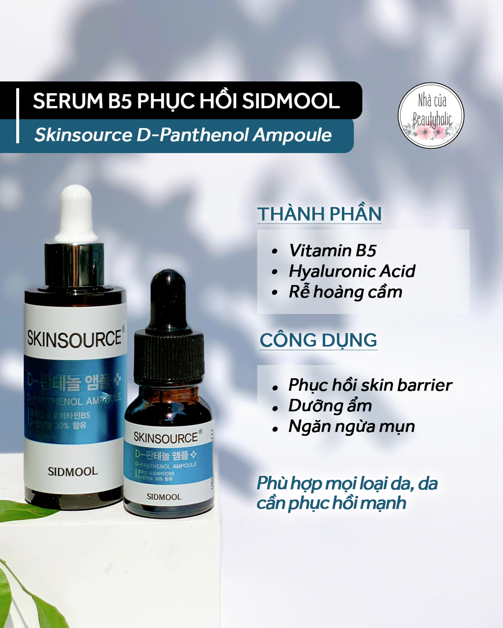 [Nhacuabeautyholic] Serum Vitamin B5 SIDMOOL D-Panthenol Ampoule