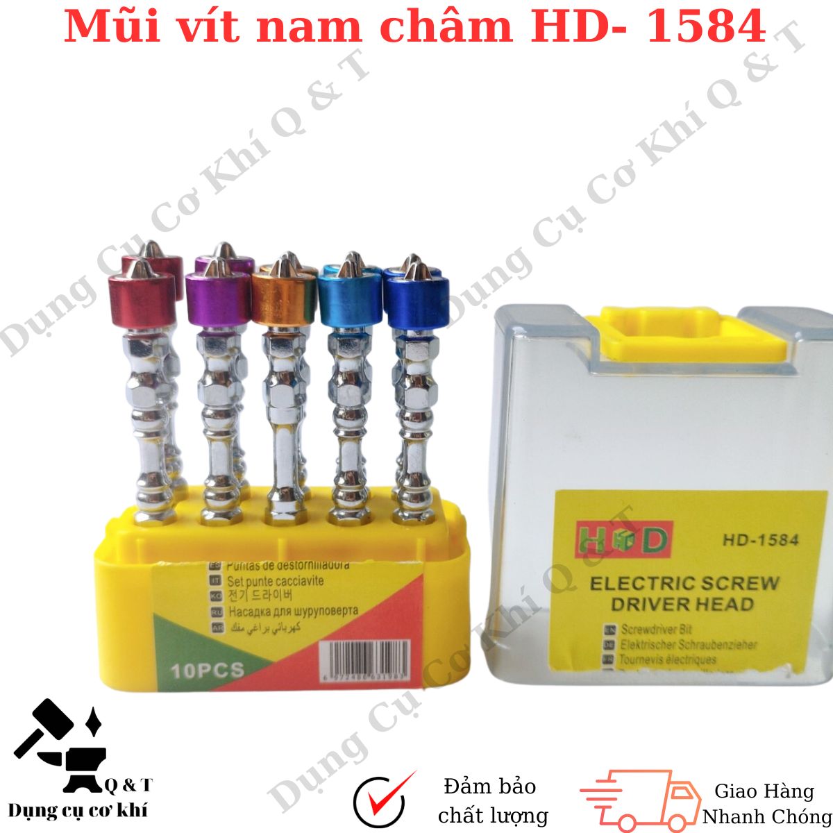 Mũi vít nam châm trợ lực , Mũi vít 2 đầu 4 cạnh siêu hút HD