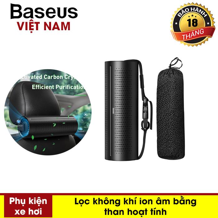 [BẢO HÀNH 18 THÁNG] Máy lọc khí mini trên xe ô tô treo tựa đầu sau ghế với than hoạt tính pha lê lọc sạch không khí...
