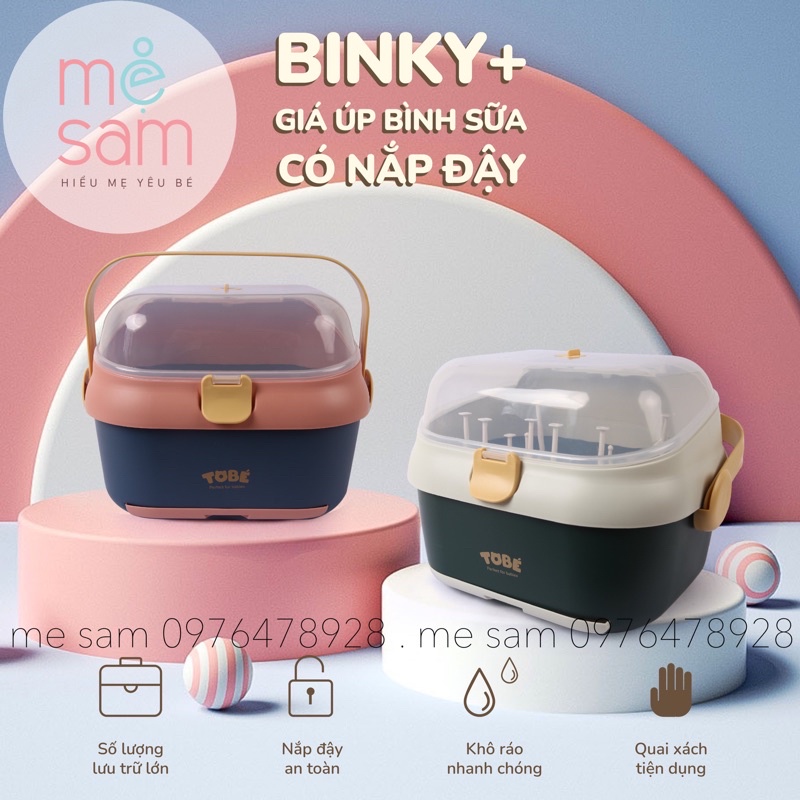 Úp bình binky+ tobé cao cấp có nắp đậy