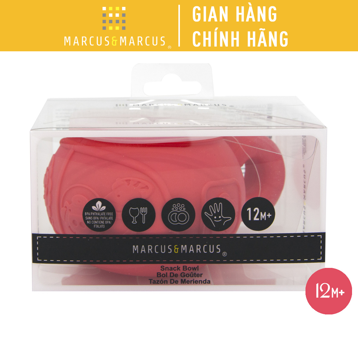 Hũ đựng bánh ăn dặm silicon chống đổ cho bé Marcus & Marcus, từ 12 tháng - Marcus