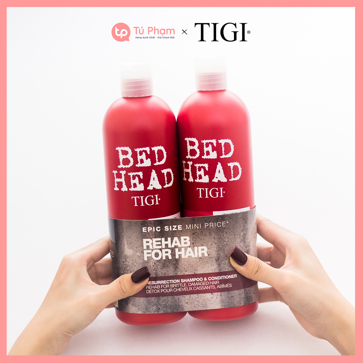 Cặp Dầu Gội Và Dầu Xả Tigi Bed Head Resurrection Shampoo & Conditioner 750ml Đỏ