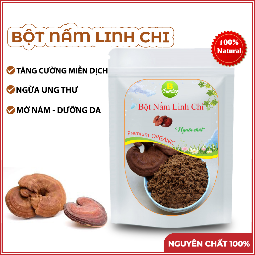 Bột Nấm Linh Chi Cao Cấp 100g, tăng cường chức năng gan, ổn định huyết áp, bảo vệ tim mạch, ngăn ngừa ung thư, làm đẹp da