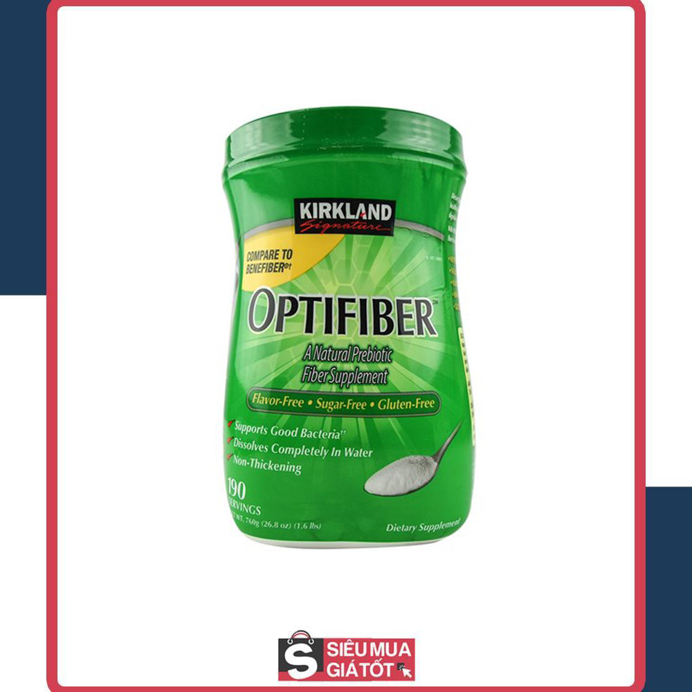 Bột bổ sung chất xơ không đường kirkland optifiber 760g mỹ
