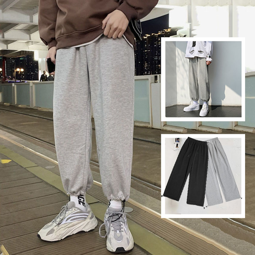 Quần Culottes Ống Rộng Nam Có Dây Rút Gấu Mặc Kiểu Jogger Kiểu Dáng Đơn Giản Hàn Quốc Thời Trang 4HER JOGGER NAM 9000064C3