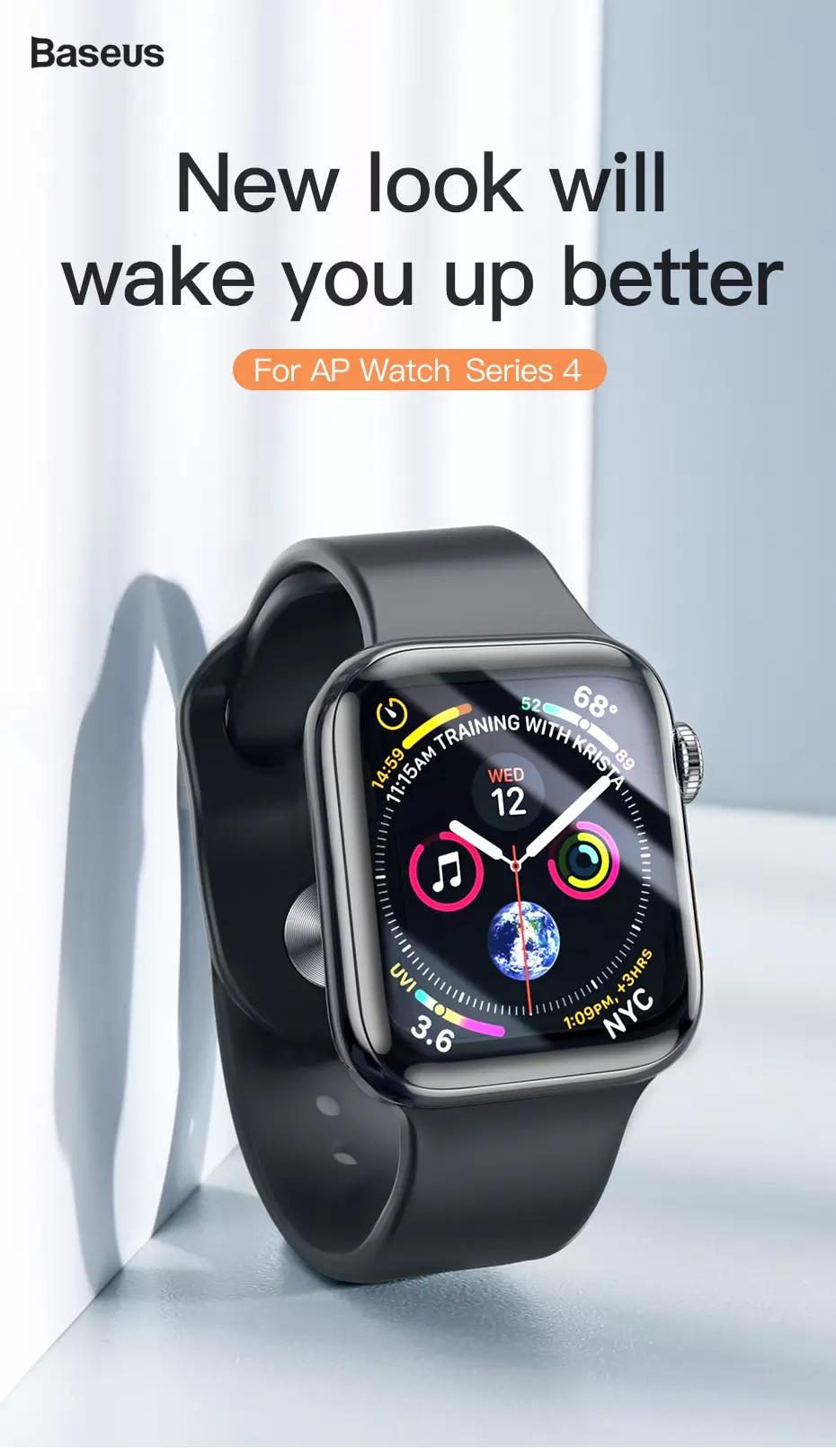 Kính cường lực Full viền đen 5 lớp chống trầy Baseus cho Apple Watch Series 4 - 40mm/44mm
