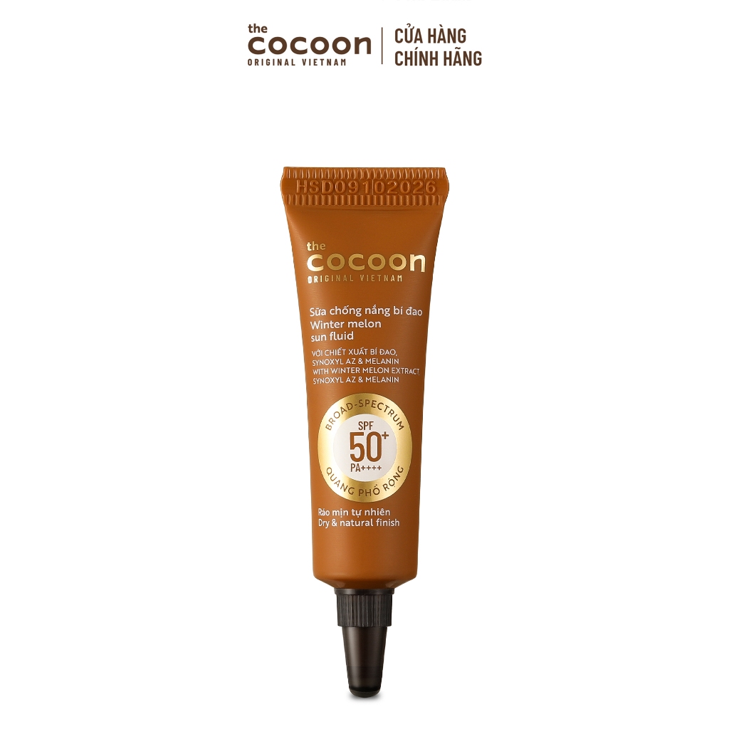 Trial size Sữa chống nắng bí đao - Ráo mịn tự nhiên SPF 50+, UVA – PF 62.6 Cocoon 5ml