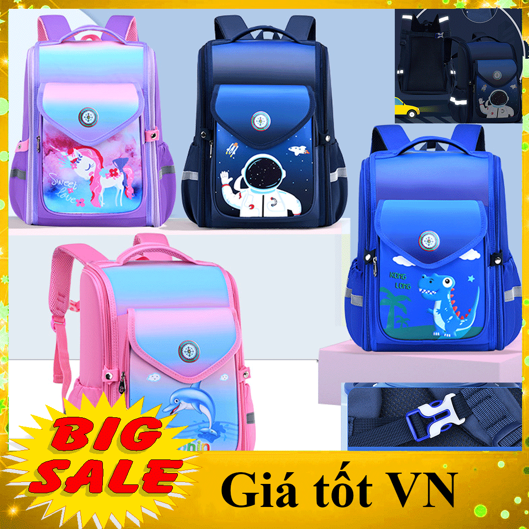 [LOẠI 1] Balo học sinh hình hộp chống gù lưng thiết kế theo dáng bảo vệ cột sống bé, Ba lo hình phi hành gia, cá voi cho bé trai, bé gái từ lớp 2- 7 chống thấm nước, cặp sách học sinh cấp 1, 2 chuẩn from