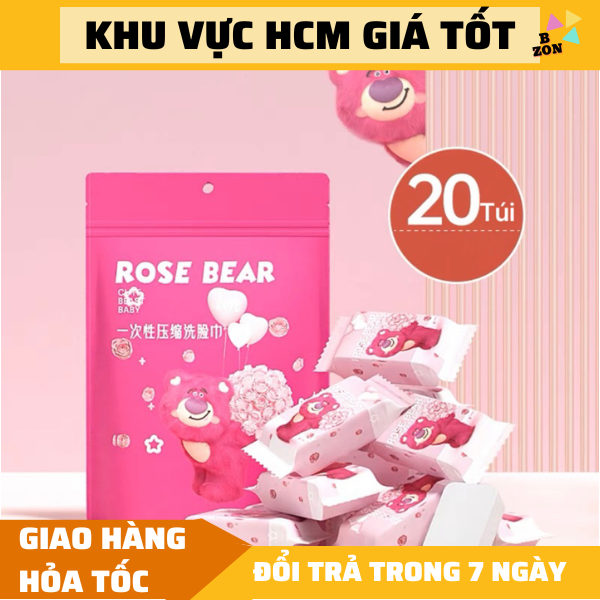 Bịch 20 khăn giấy nén gấᴜ dâu dễ thương