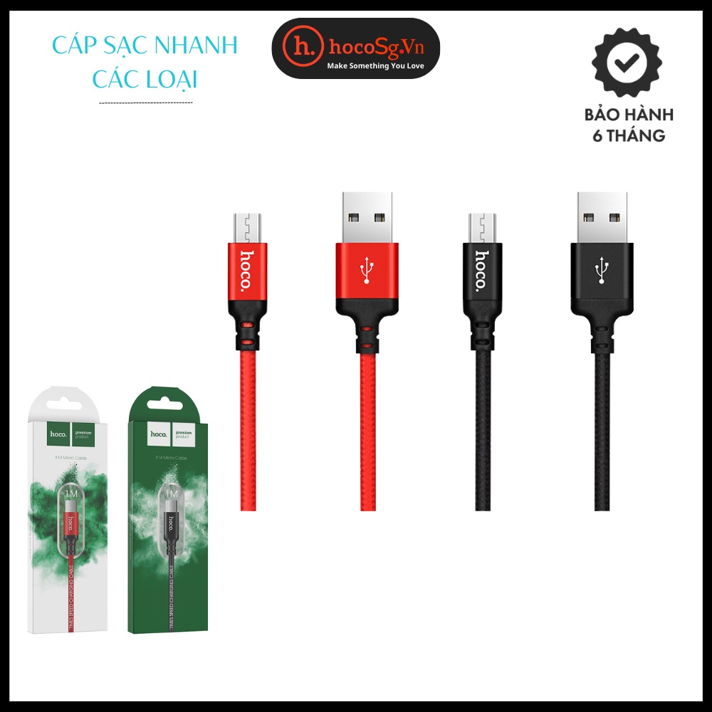 Cáp sạc nhanh hoco. x14 sạc nhanh cho các dòng điện thoại androi sam/oppo/vivo