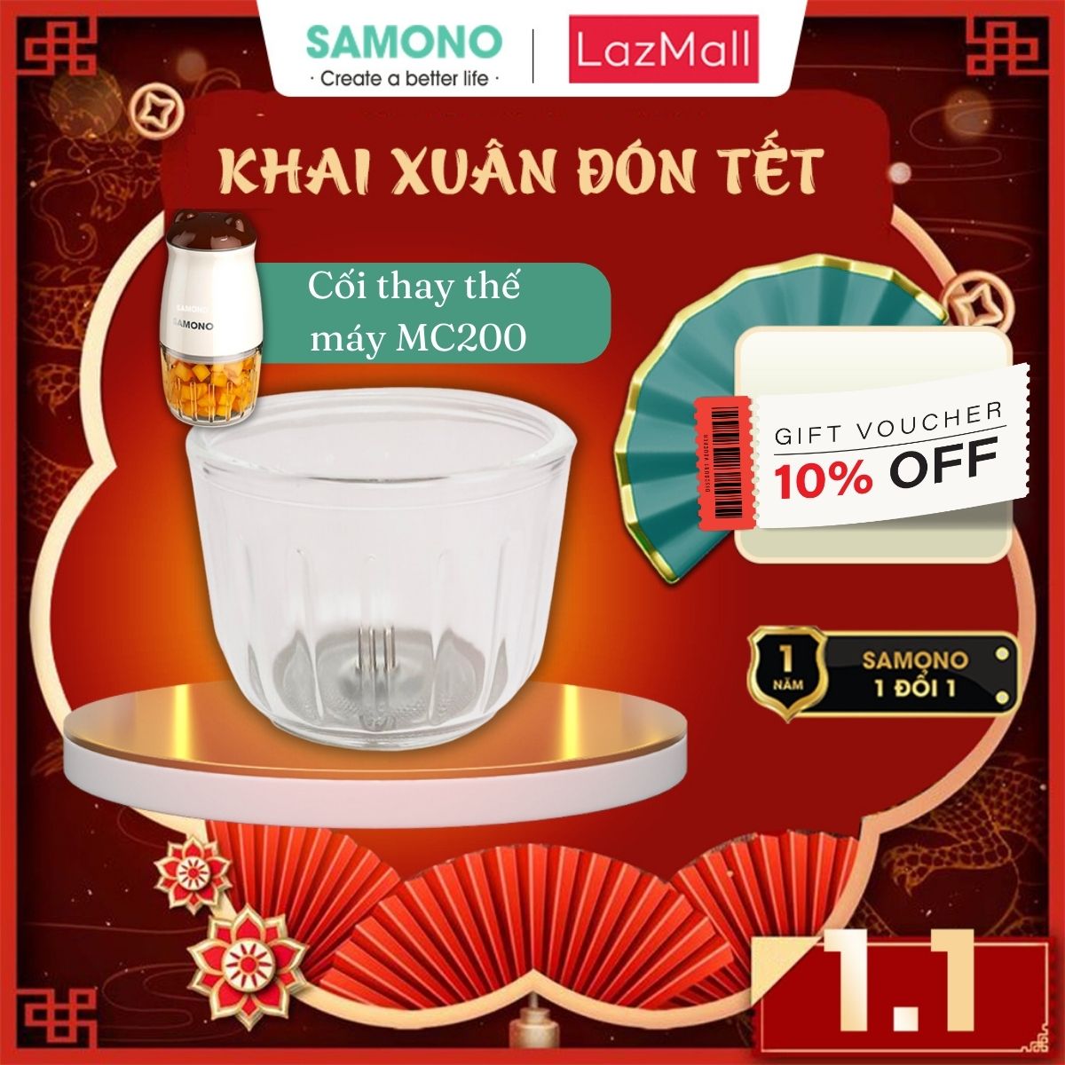 Phụ kiện thay thế cho máy xay mini Samono SW-MC200 loại 0.3L - phụ kiện máy con gấu Samono