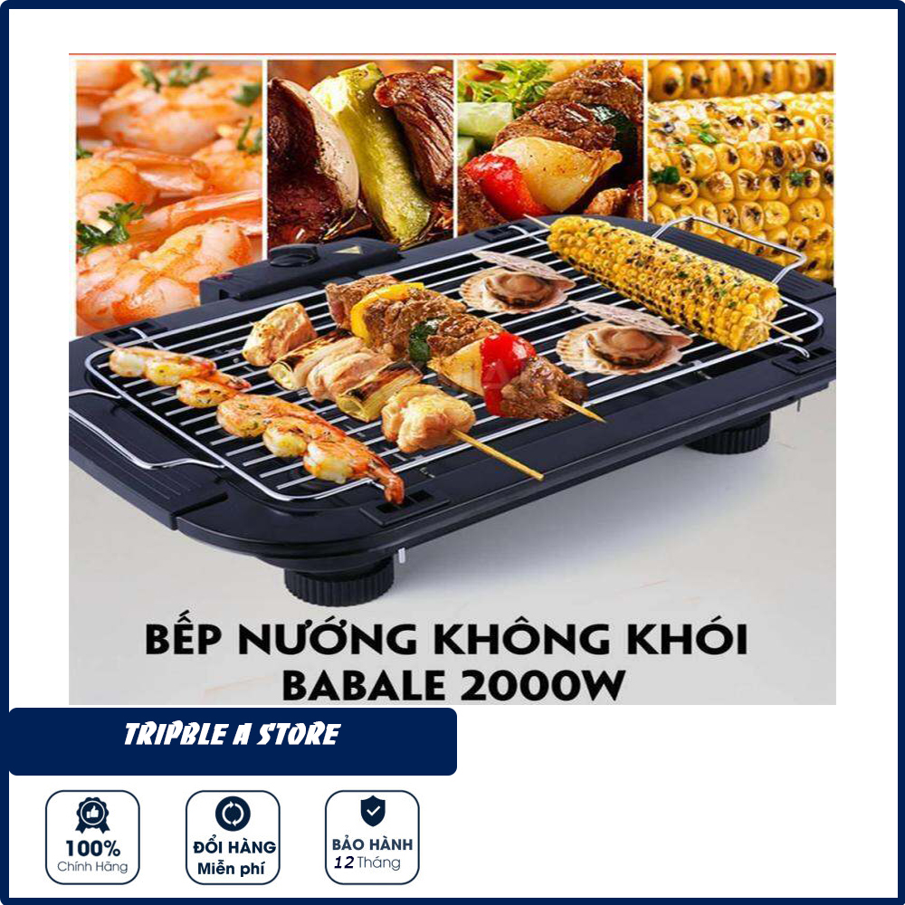 Bếp nướng không khói babale công suất 2000w - bếp nướng điện công nghệ hàn quốc sử dụng an toàn - tiết kiệm điện năng