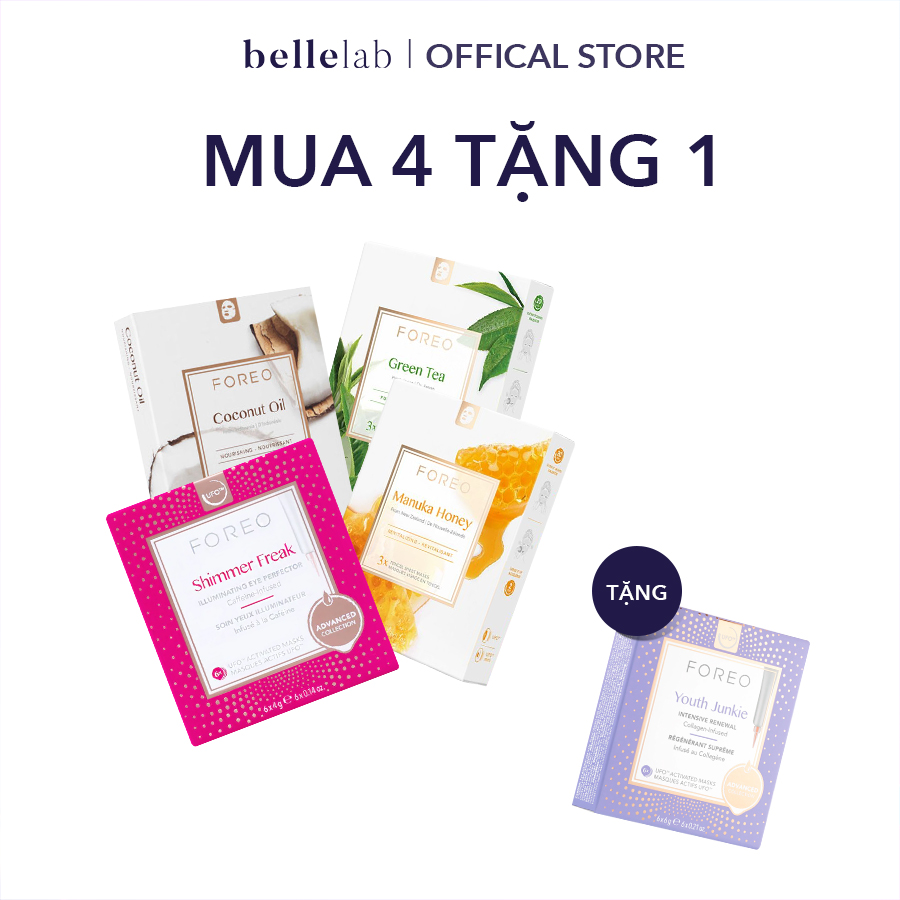 Combo 5 mặt nạ foreo ufo- mặt nạ cấp ẩm, giảm viêm , ngăn lão hoá - mua 4 tặng 1