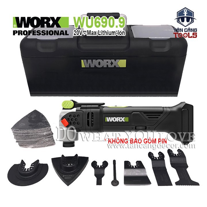 Body máy cắt rung đa năng dùng pin 20v worx wu690.9