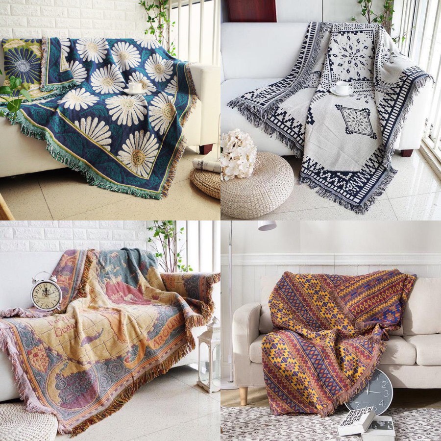 Thảm Trải Sofa Hoạ Tiết Thổ Cẩm, Họa tiết vintage