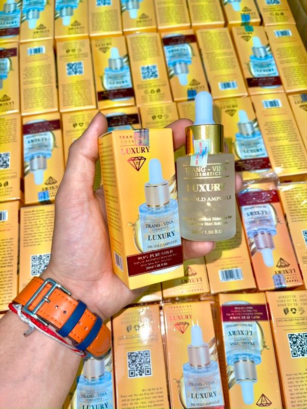 💖freeship💖 serum trang vina luxury 24 gold trắng mịn da chống lão hoá serum vàng luxury