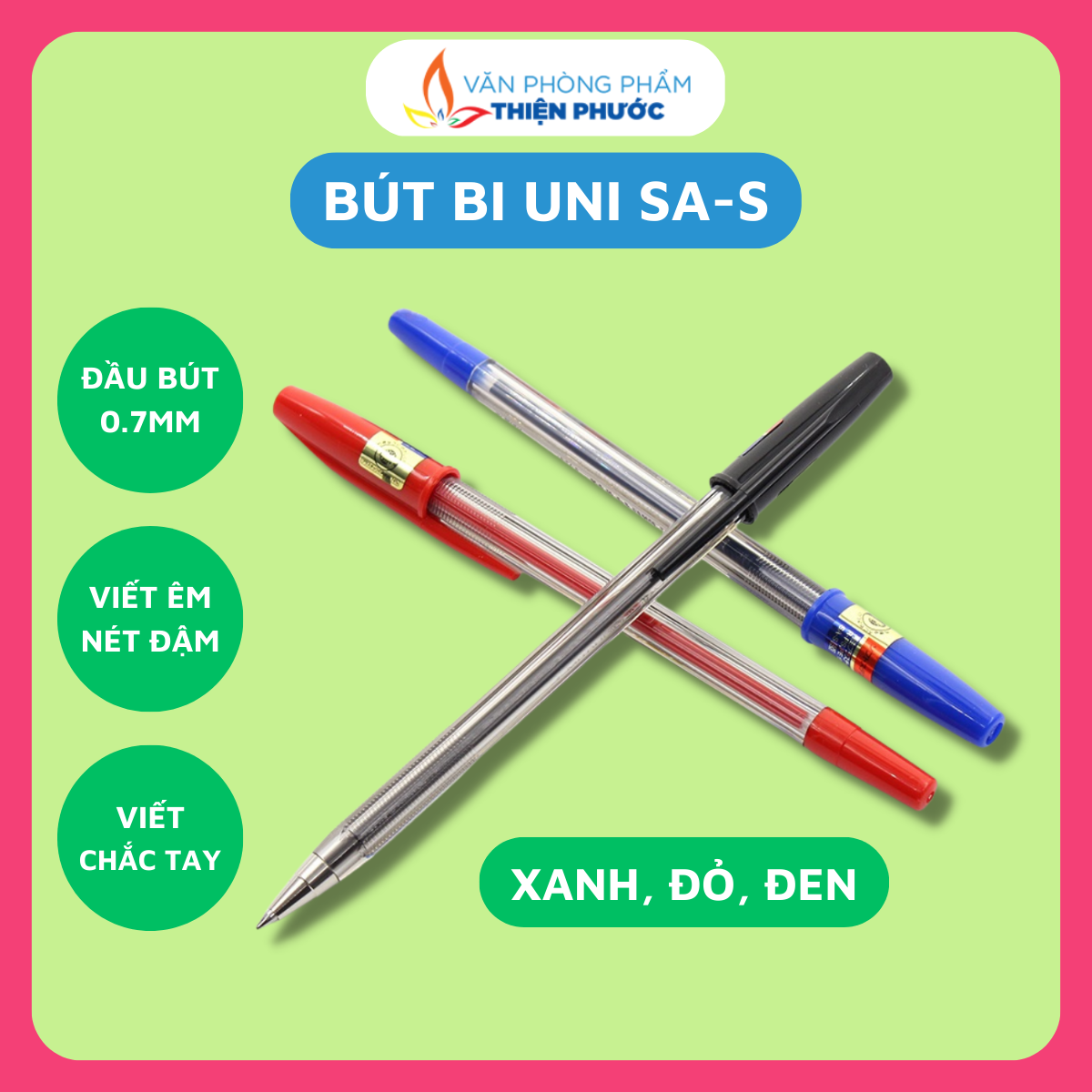 Bút bi uni sa-s nhật bản, đầu bút 0.7mm sukado