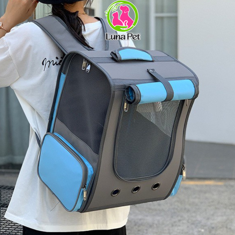 Balo cho mèo LỚN 8kg dáng đứng mặt lưới  thoáng mát Luna Pet BL07