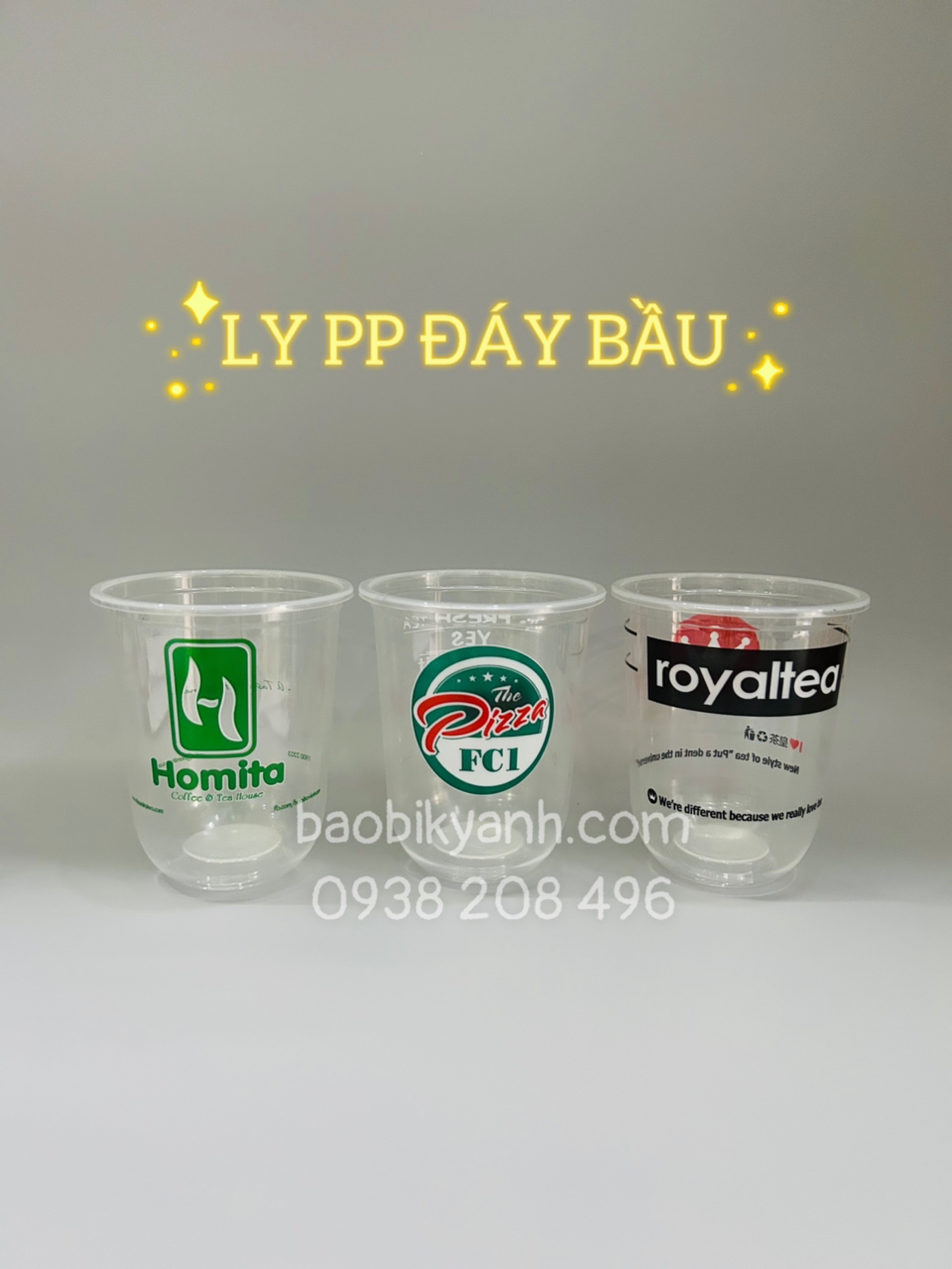 50 ly nhựa đáy bầu, ly nhựa PP đáy bầu, ly bầu trà sữa, ly nhựa trà sữa
