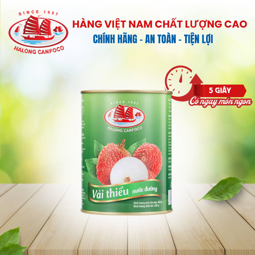 Vải thiều nước đường 560g - Đồ Hộp Hạ Long