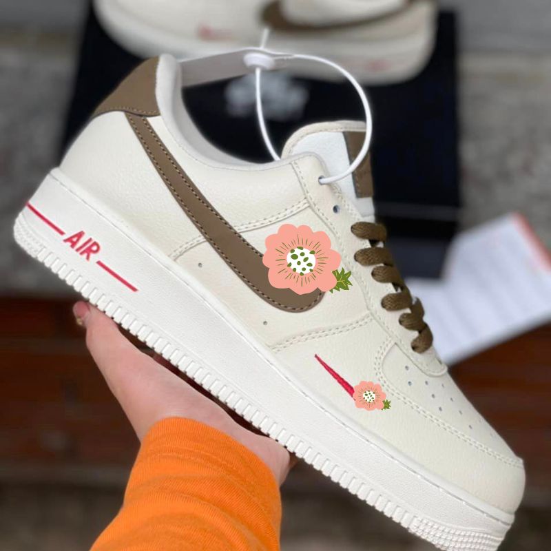 Giày Thể Thao AF1 vệt nâu , Giay sneaker air force 1 nam nữ full box