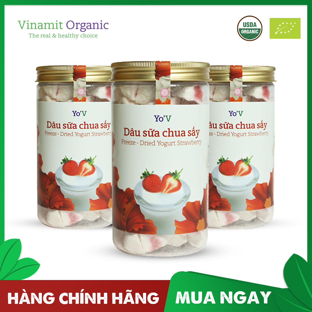Sữa chua sấy YoV VINAMIT DÂU 90g
