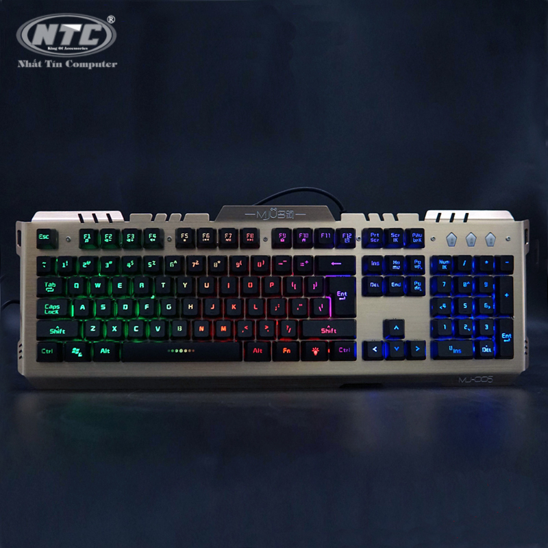 Bàn phím giả cơ chuyên game MJ-005 Led đa màu - bề mặt kim loại đẹp mắt - Nhất Tín Computer