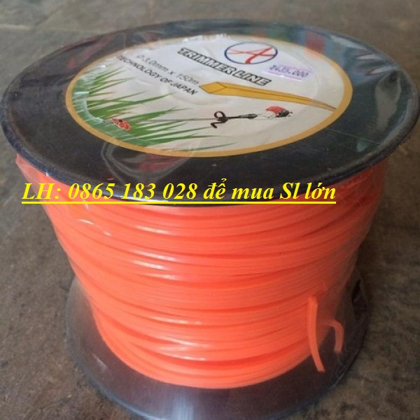 Cước cắt cỏ vuông đỏ 3.5mm, dài 10m, sắc bén và siêu dẻo dai...