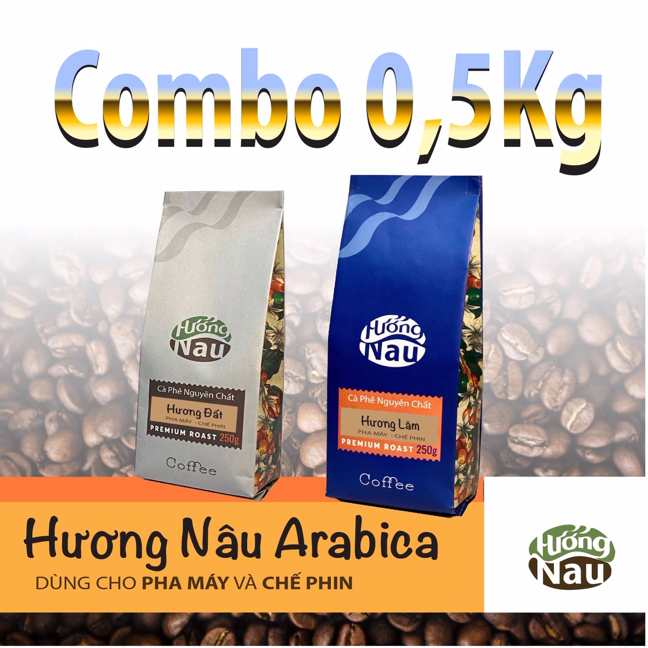 [HCM]500GRAM COMBO ROBUSTA HONEY VÀ ARABICA CẦU ĐẤT VŨ HƯƠNG NÂU RANG MỘC KHÔNG TẨM ƯỚP KHÔNG CHẤT BẢO QUẢN THƠM QUYẾN RŨ ĐẮNG VỪA.