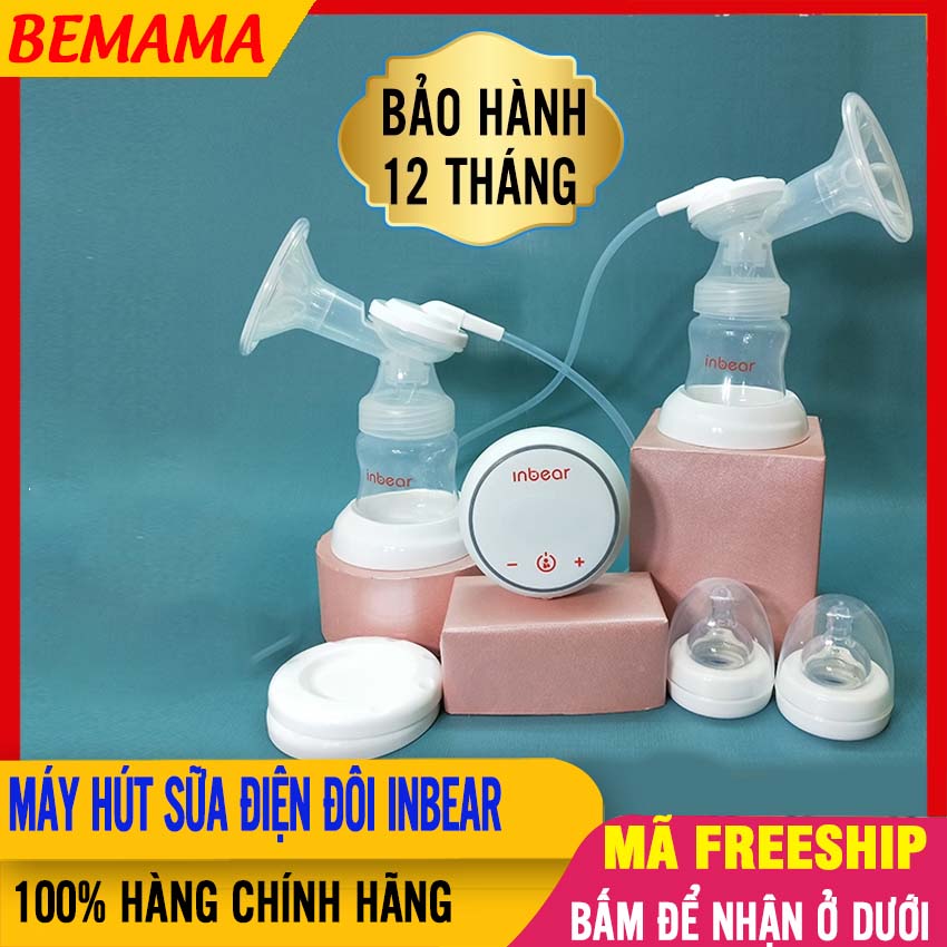 Máy Hút Sữa Điện Đôi INBEAR (Lực Hút Vô Địch, Pin Sạc Rời), 6 Cấp Độ Matxa, 9 Cấp Độ Hút Sữa - Máy Hút Sua Dien Doi, Máy Hút Sữa Mẹ Inbear, Máy Vắt Sữa - May Hut Sua Dien Doi Inbear BEMAMA - 8938538861010