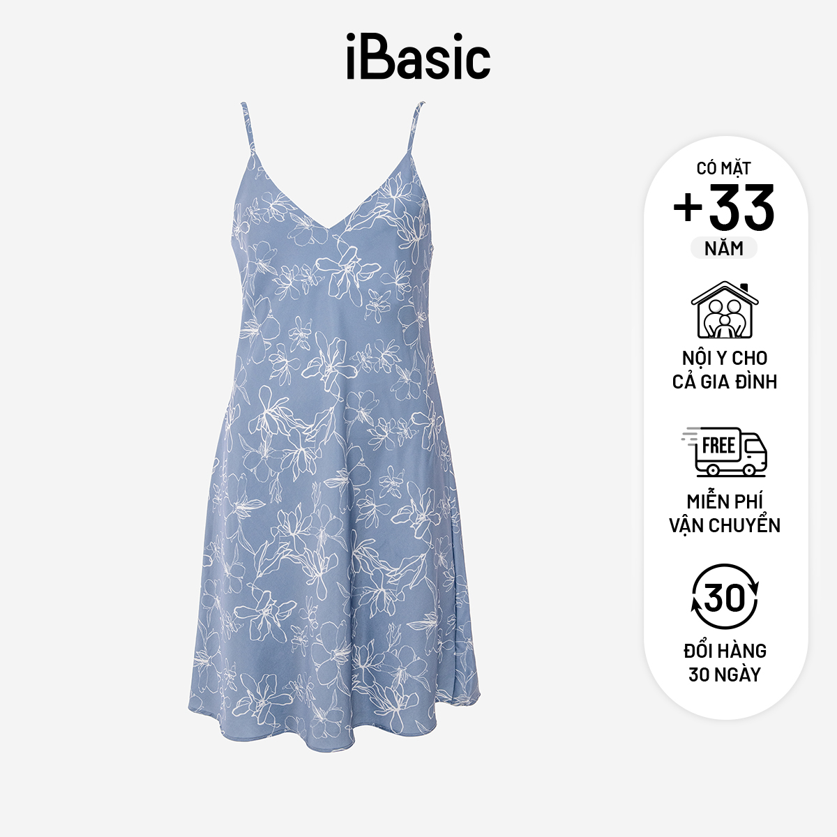 Đầm ngủ satin mềm mại iBasic SW027