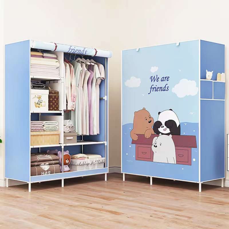 Tủ đựng quần áo tủ vải khung thép 2 buồng khung thép loại 1 cỡ lỡn vải cotton