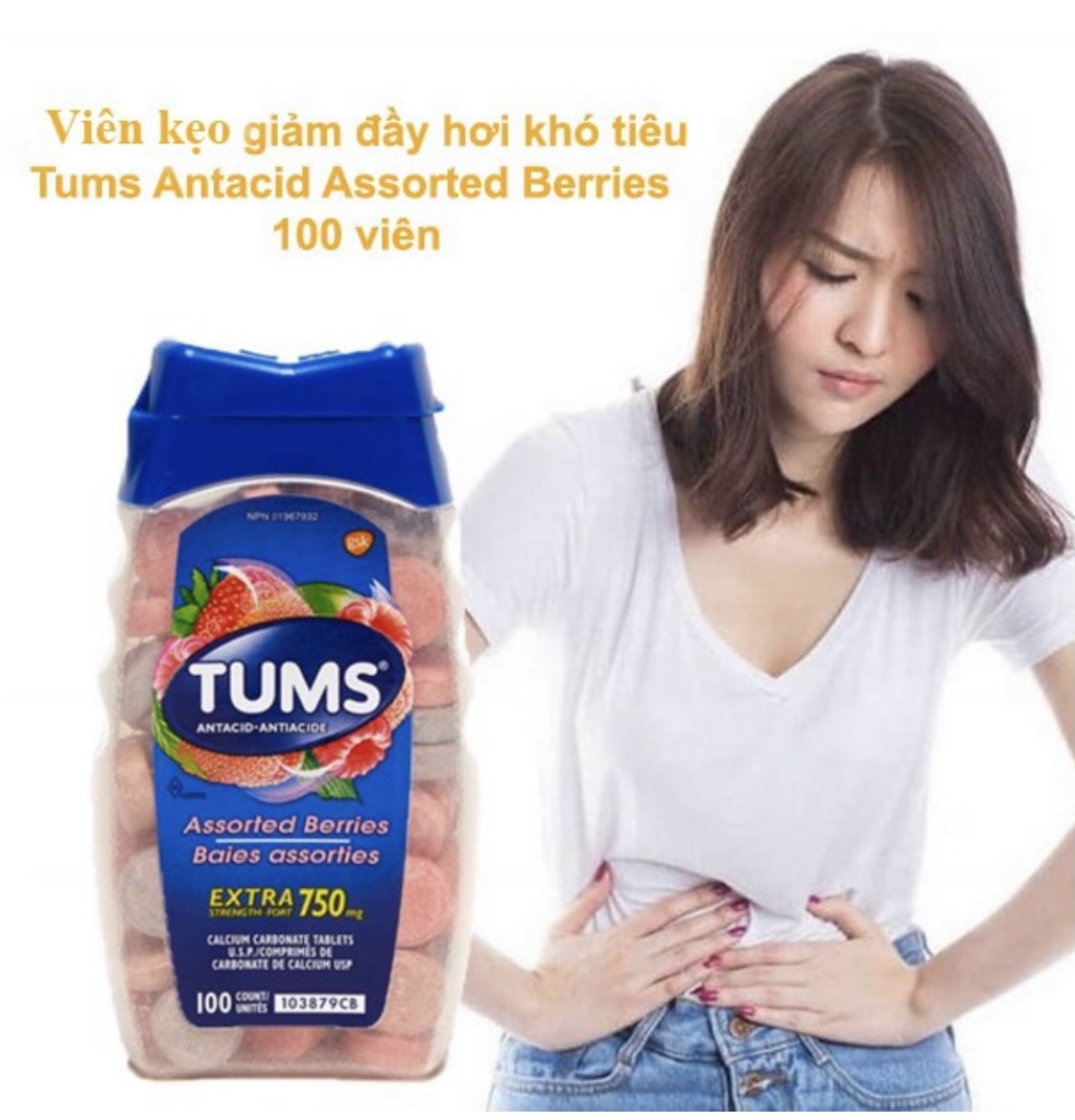 Kẹo ,ngậm hổ trợ tiêu hóa tums _mỹ _ hộp 100 viên