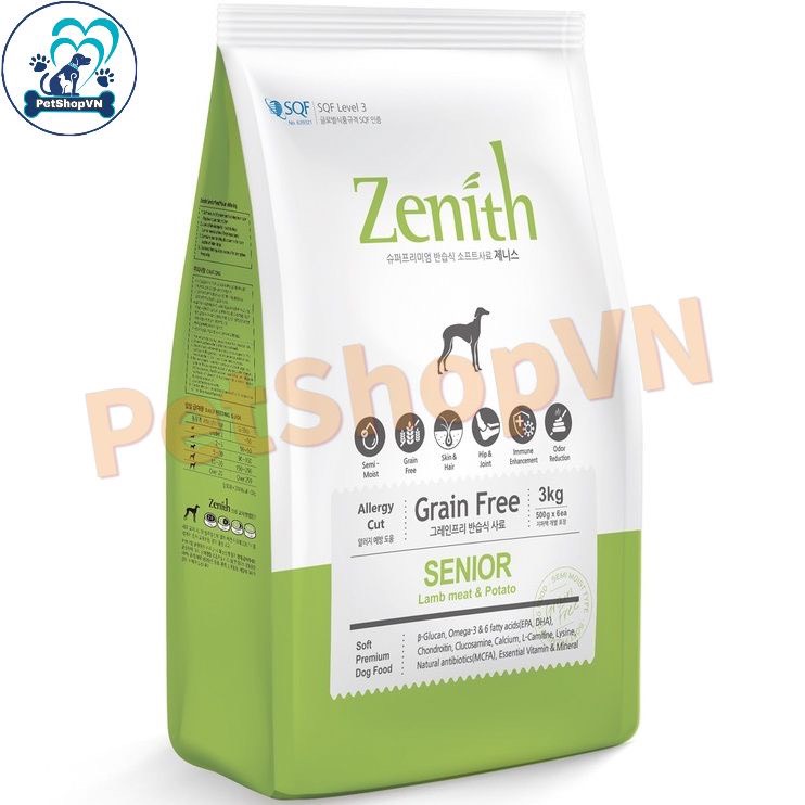 Thức ăn cho chó già hạt mềm zenith senior bao 1.2kg vị thịt cừu, thịt gà & rau củ quả
