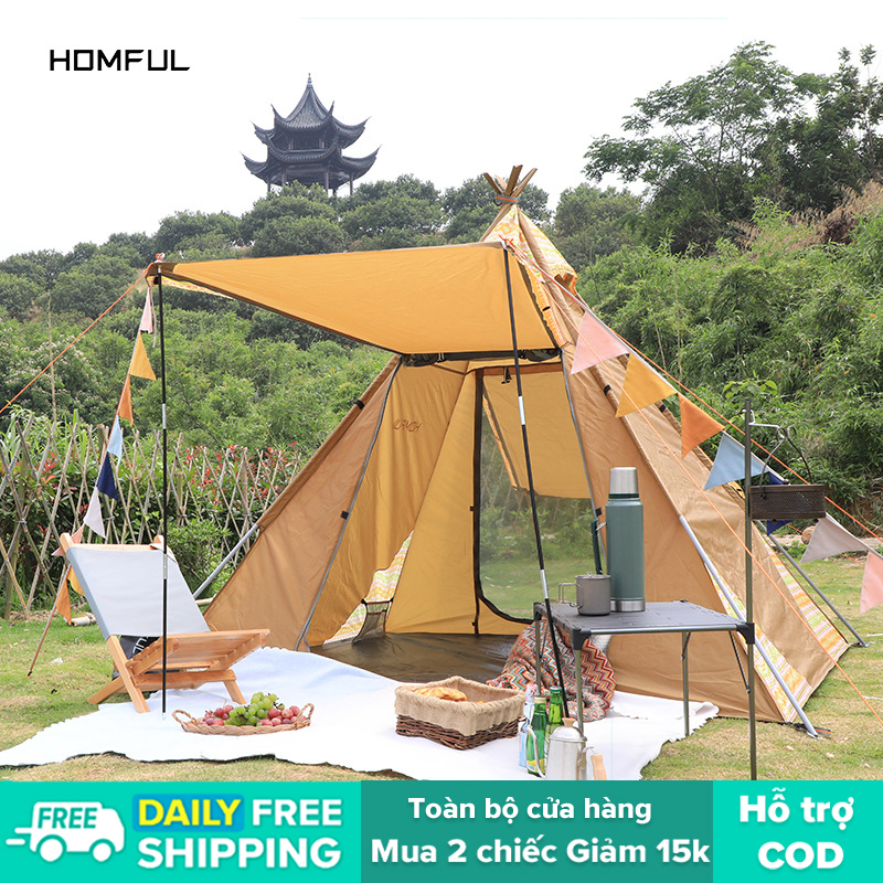 Homful lều cắm trại 4 người lều đôi lều chống gió và chống mưa ot0007