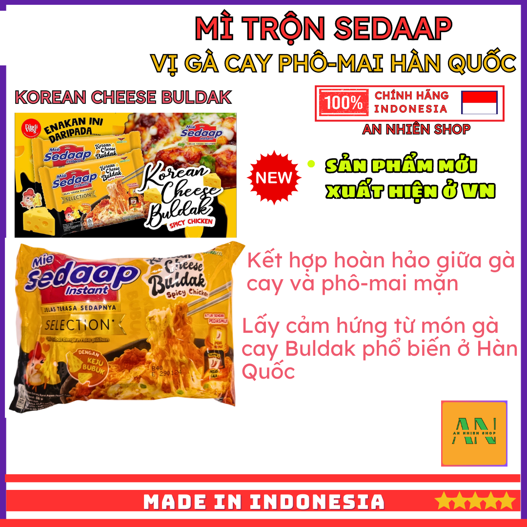 Mì trộn sedaap - vị gà cay phô-mai hàn quốc