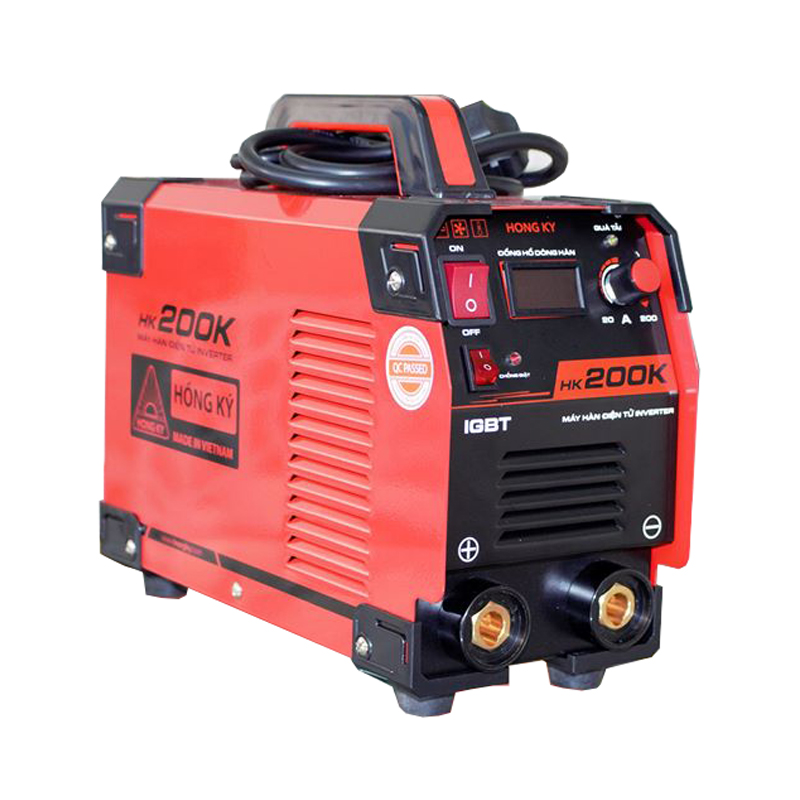 Máy hàn que điện tử Hồng Ký HK 200K, công tắc chống giật, máy khỏe kéo que 3.2 liên tục