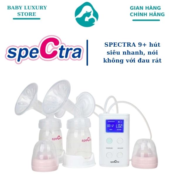 Máy hút sữa điện đôi SPECTRA 9 PLUS - Hàng chính hãng bảo hành 24 tháng, lỗi 1 đổi 1 do nhà sản xuất - Máy vắt sữa, máy vắt sữa đôi